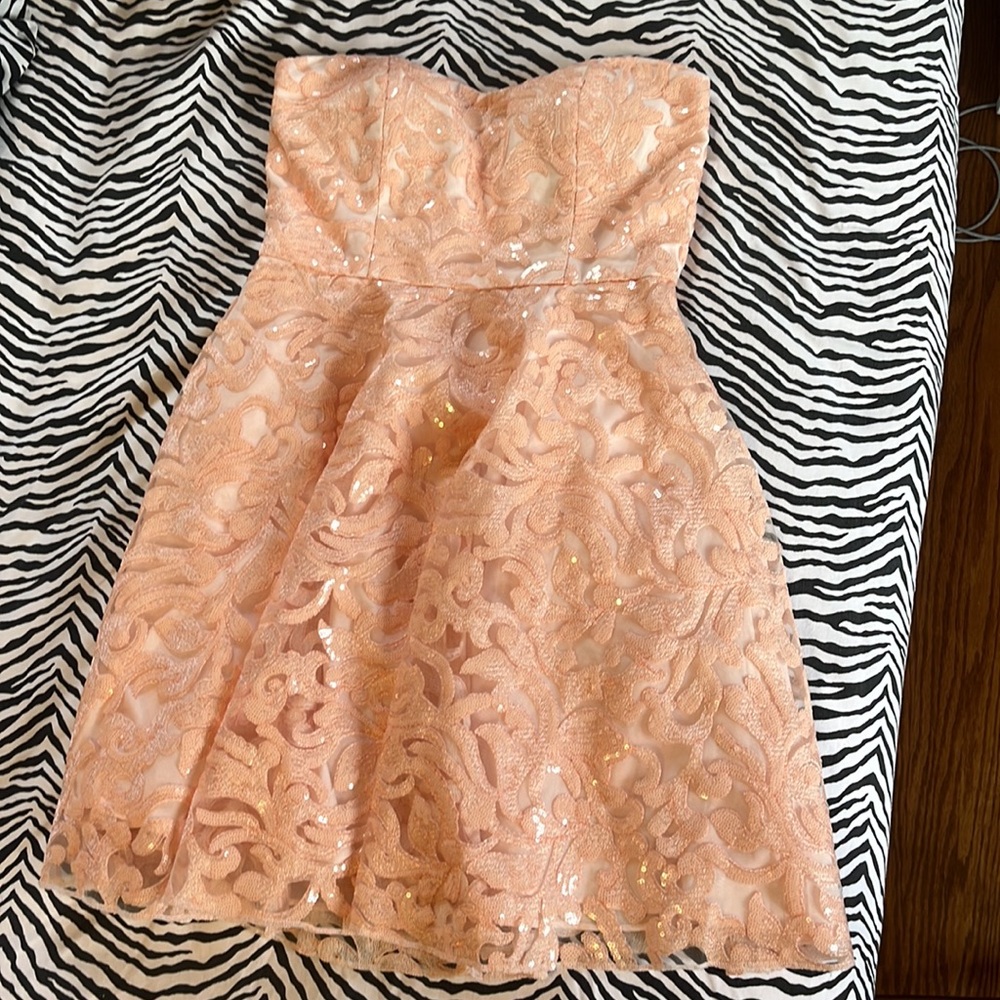 Minuet Strapless Sequin Cocktail Dress